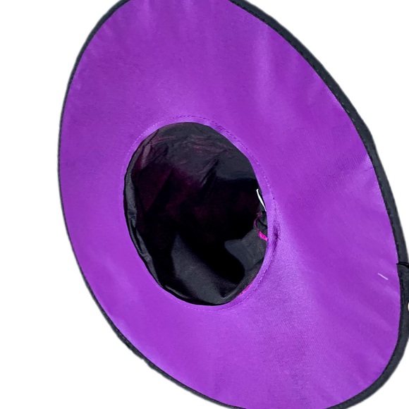 FUCHSIA VELOUR & GITTER WITCH HAT NWT - Picture 7 of 15